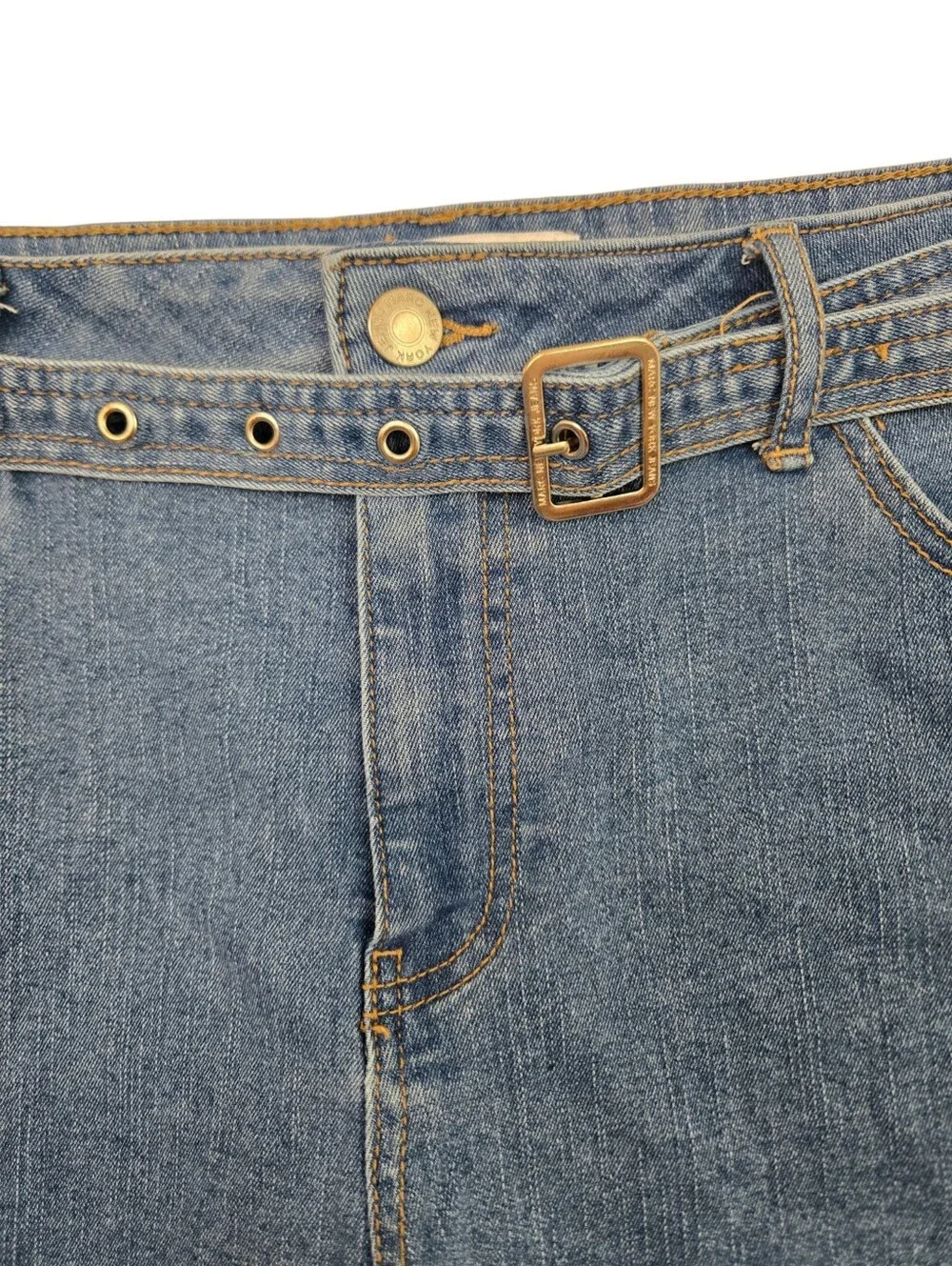 👖 Marc New York Jeans Belted Denim Shorts Size 16 High Rise Classic Blue